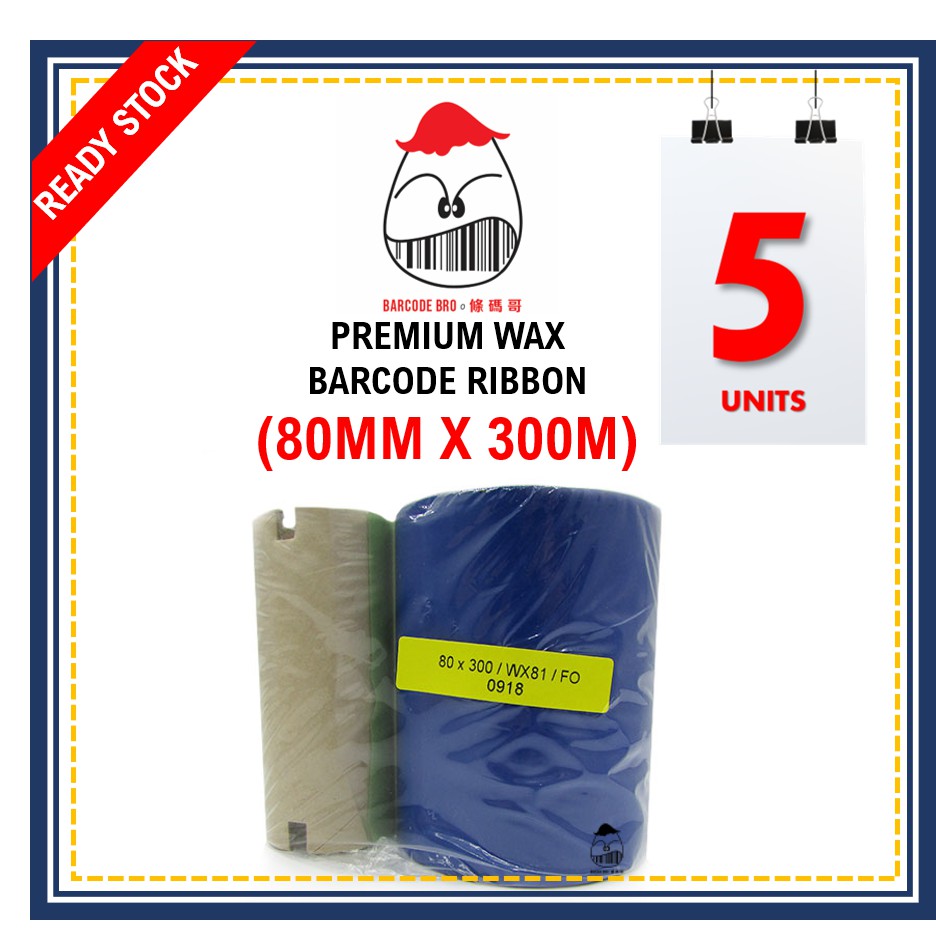 Rm18 50 Roll Wax Barcode Ribbon 80mm X 300m Shopee Malaysia