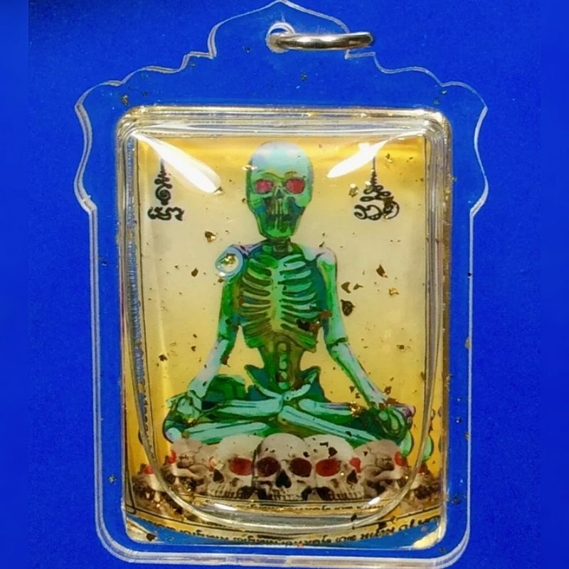 BLACK MAGIC PRAI THONG GHOST KING GOLD GIVER HUNT MONEY LOVE CHARM PROTECTIVE YANTRA RARE OLD THAI BUDDHA AMULET PENDANT