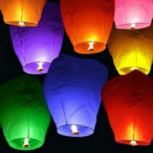 flying paper lanterns