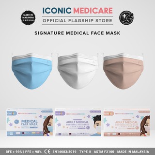 Image of Iconic 3 Ply Medical Face Mask - Signature (50pcs)