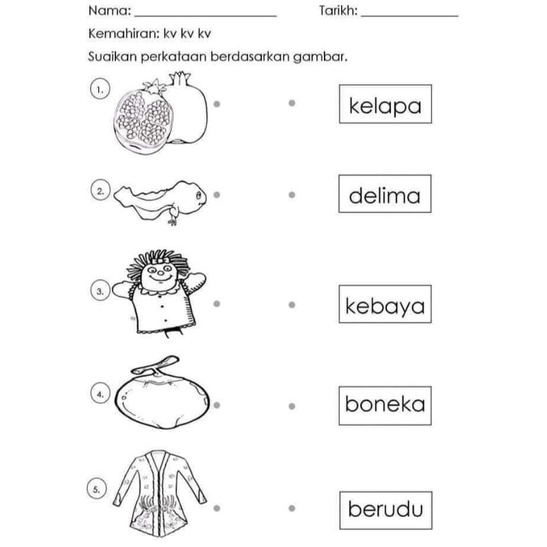 [Softcopy] Printable Latihan bahasa melayu untuk Prasekolah | Shopee ...