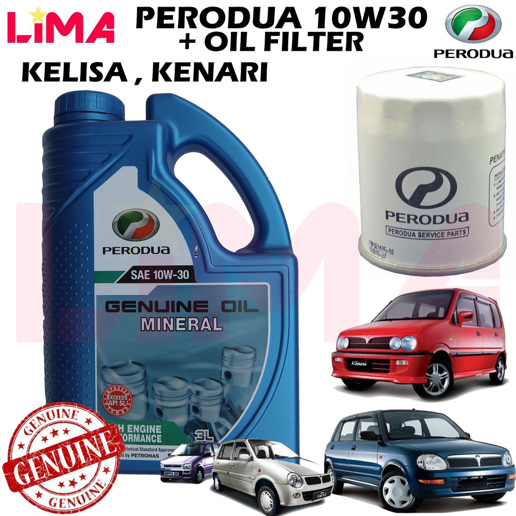 PERODUA 10W30 ENGINE OIL + OIL FILTER FOR KELISA , KANCIL 