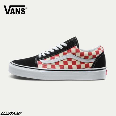 red checkerboard vans old skool