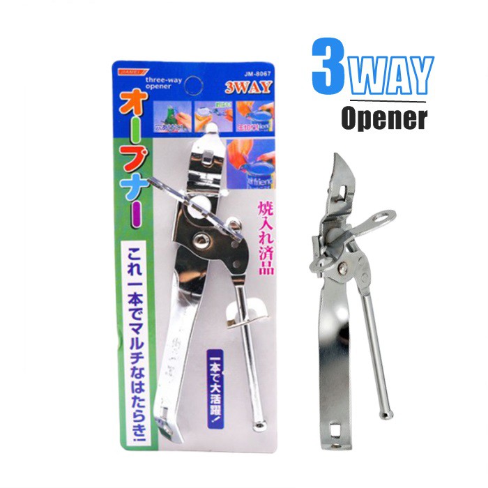 3 Way Can Bottle Opener Metal Jar Lid Opener Manual Old Fashioned