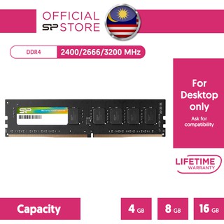 Silicon Power DDR4 2400/2666/3200 Mhz U-DIMM 4GB/8GB/16GB Desktop PC Single Kit RAM Memory