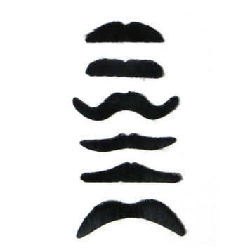 Fake Mustache 6 PCs Set Men Black Fake Mustache Funny Beard Party ...