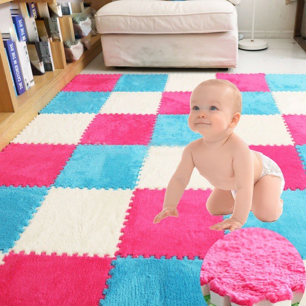 30 30cm Eva Soft Warm Plush Floor Mat Puzzle Foam Floor Mat Baby