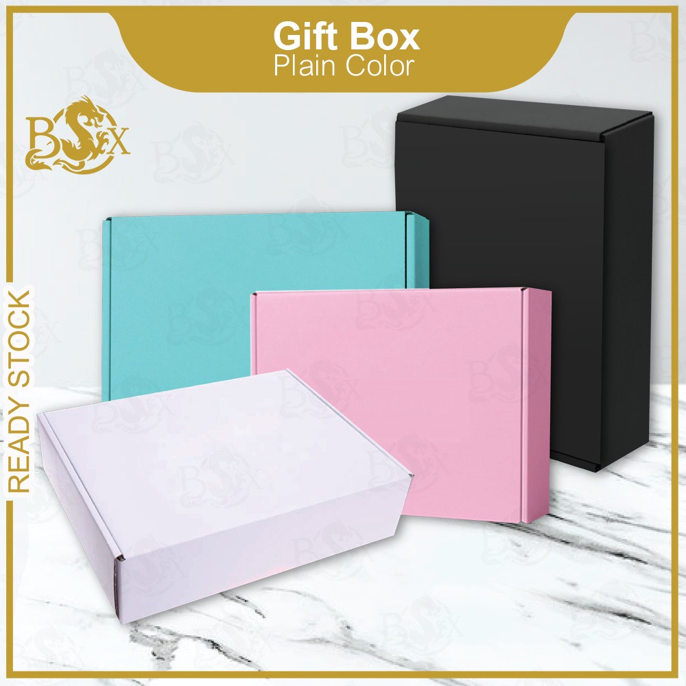 Ready Stock!! Plain Colour Gift Box Craft Paper Box Pizza Box Carton Box Kotak Packing Box Packaging Box