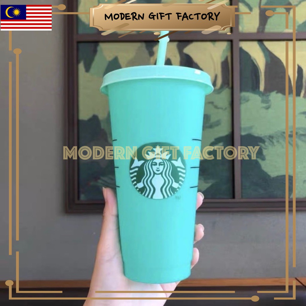Stopper Venti 591ml 20oz Malaysia SKU 2020 Starbucks Cold Cup Blue Floral 