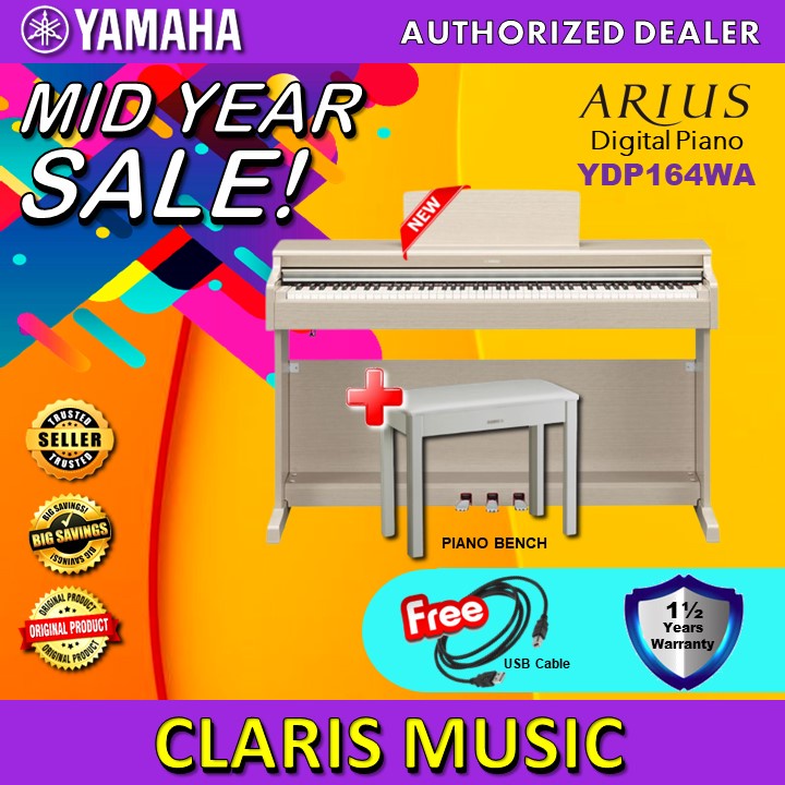 CLARIS MUSIC YAMAHA YDP164WA ARIUS DIGITAL PIANO -NEW UNIT! (YDP 164WA /  YDP164WA / YDP164 / YDP164/ ydp164wa) -WHITE | Shopee Malaysia