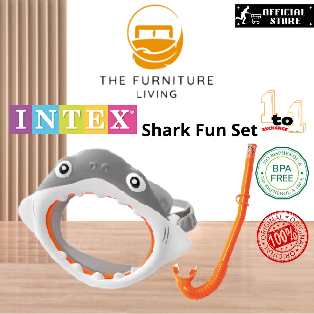 INTEX Fun Shark Goggle and Snorkel Set IT55944 Shopee Malaysia