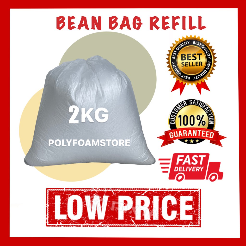 [ MALAYSIA READY STOCK ] 2KG BEAN BAG REFILL FILLING/ BIJI KABUS/ ISI BEAN BAG (Poly Foam BEADS 2KG)