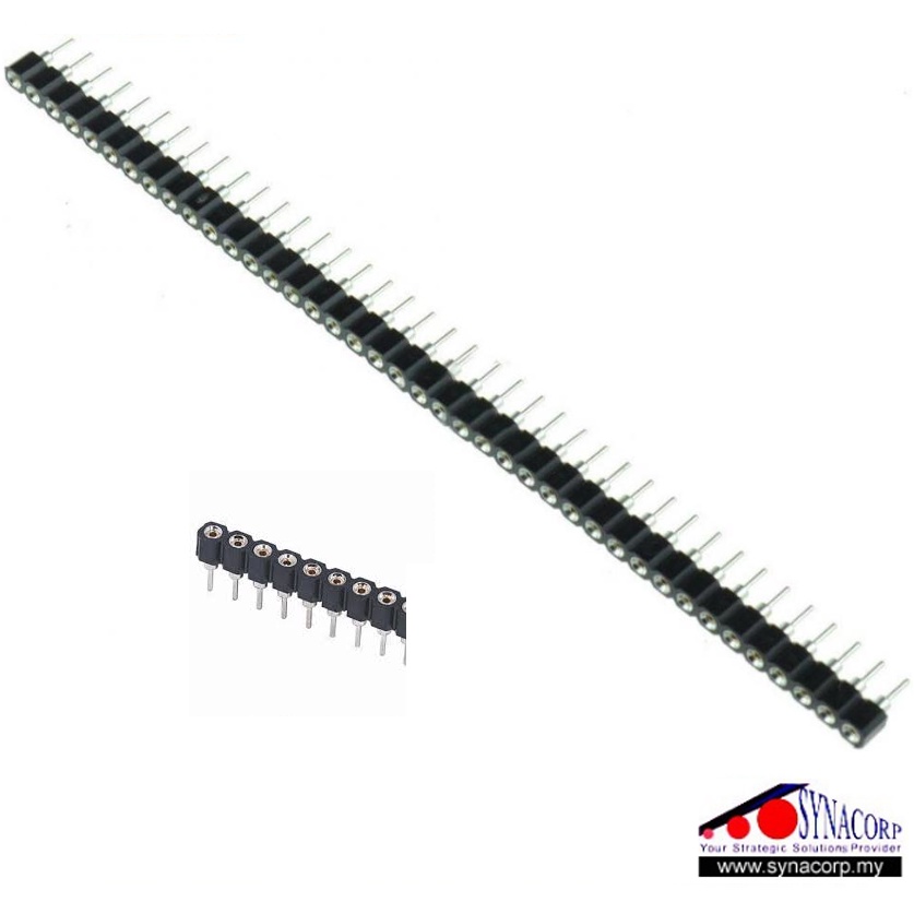 10pcs 2.54mm 2x20 40-Pin Double Row Female Straight Header – Socket Pin Strip