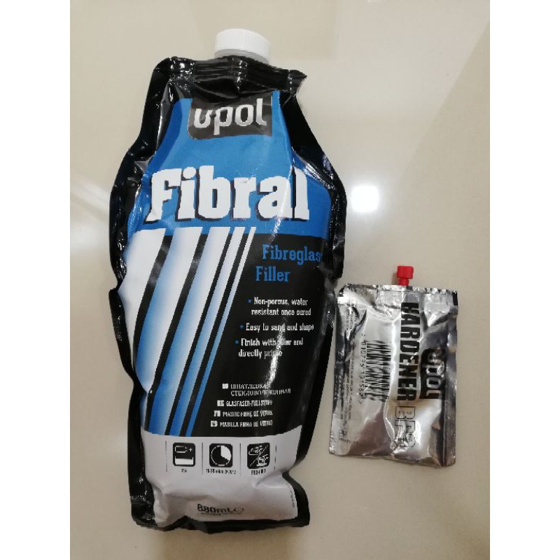 UPOL FIBRAL/FIBREGLASS SET WITH HARDENER 880ML Shopee Malaysia