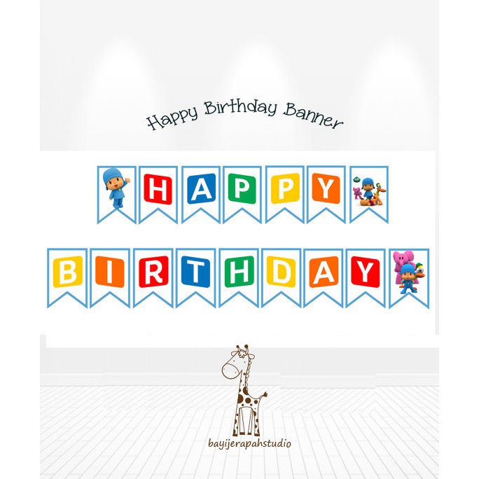 Flag Banner Happy Birthday The Flag Can Be Customized With The Theme Pocoyo And Friends Shopee Malaysia - roblox theme flag banner for birthday party shopee malaysia