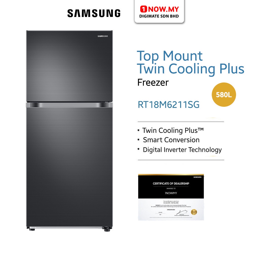 SAMSUNG 580L Top Mount Freezer with Twin Cooling Plus™ RT18M6211SG