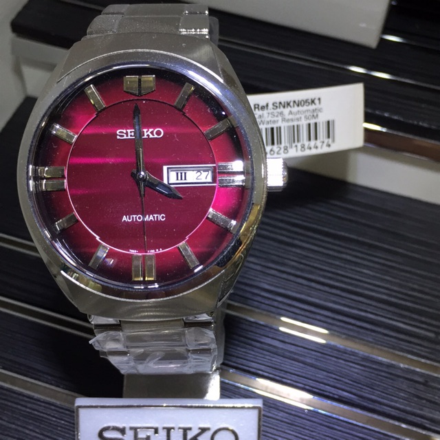 Ready stock) Seiko automatic watch. Crystal cut dome glass. Snkn05k |  Shopee Malaysia