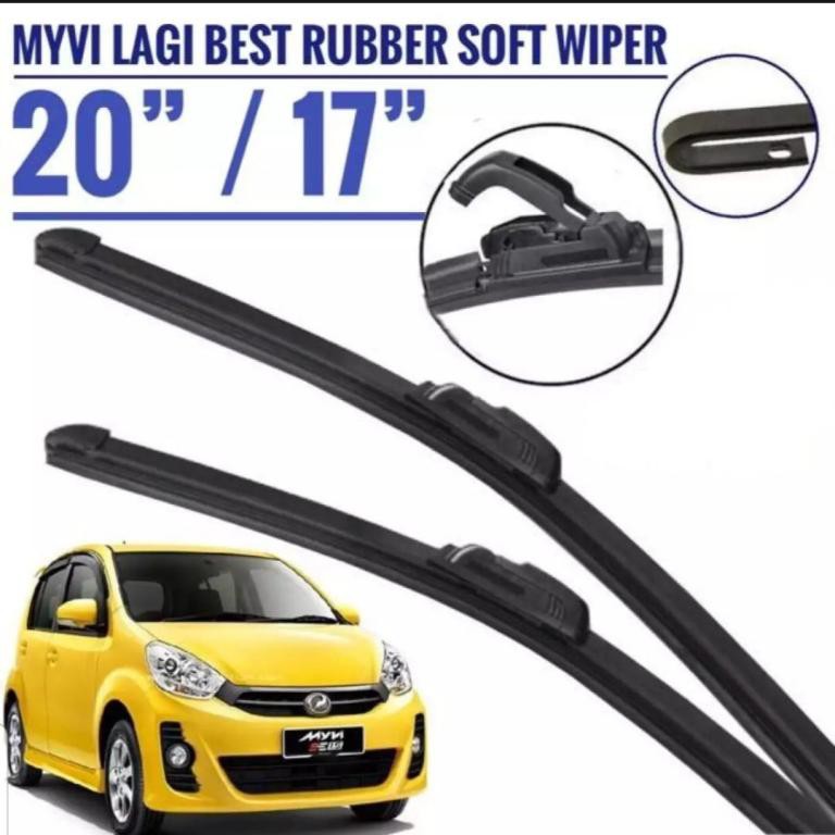 Proton Myvi Lagi Best Car Front Windscreen Rubber Soft Wiper Size 20 17 Shopee Malaysia