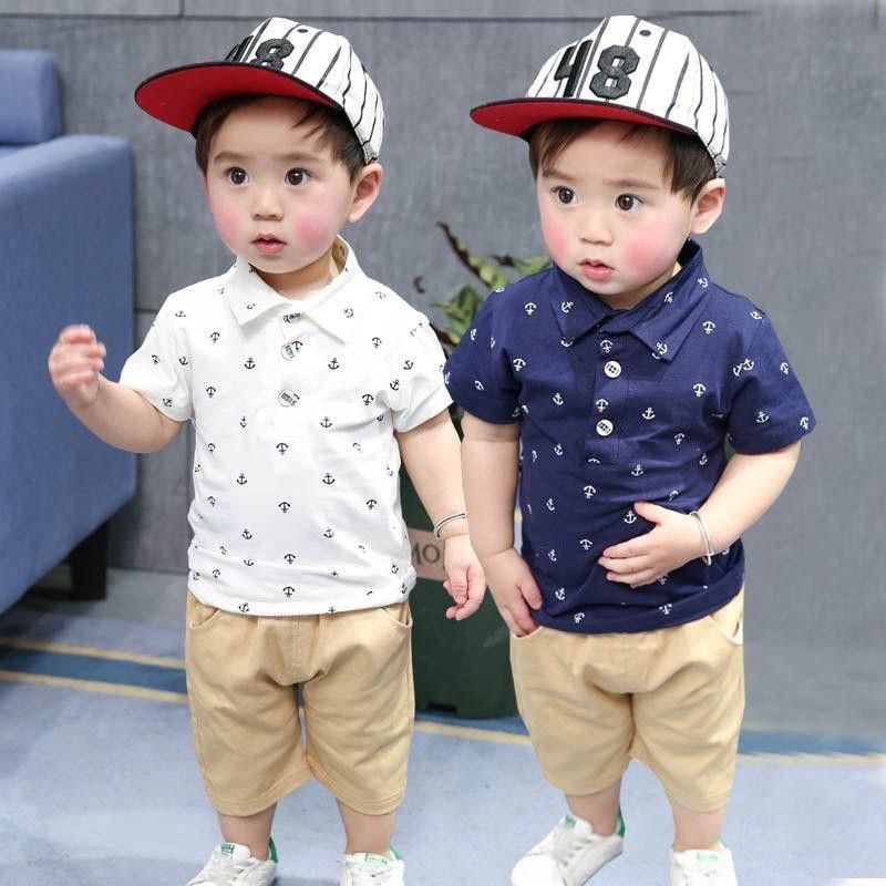 Little Baby Summer Wear Baby Boy Casual Polo TShirt Set