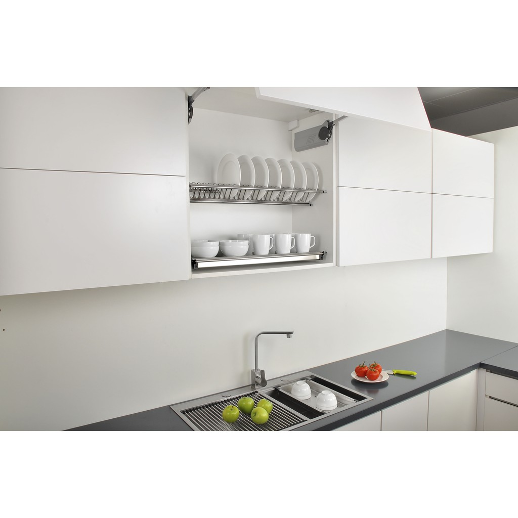 2 Tier Kitchen Cabinet Dish Rack Drainer Dryer Plate Cup Rak Dapur Stainless Steel Shopee Malaysia
