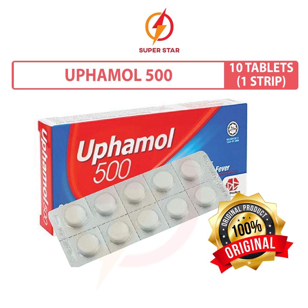 Uphamol Fever & Headache 500 (10s-1 Strip) Paracetamol Relieves ...