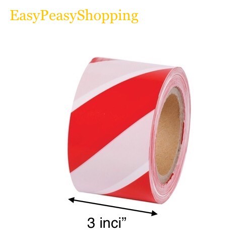 3 X 70 Meter Red White Safety Road Tape Caution Tape Awas Merah Putih Ready Stock Shopee Malaysia