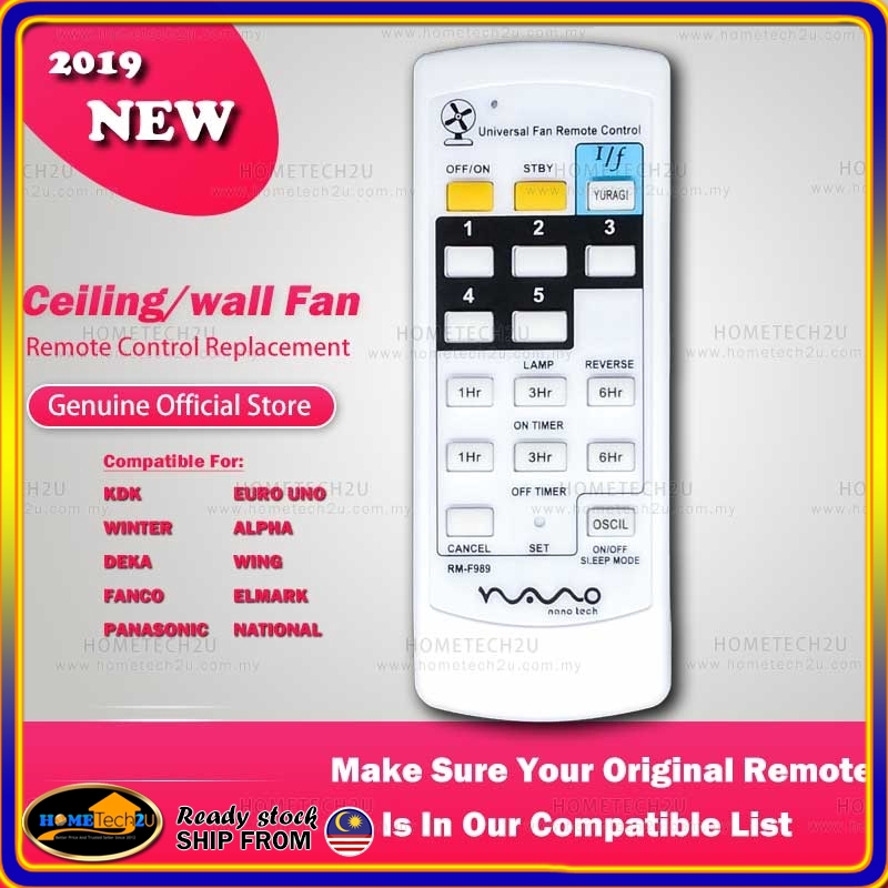 Universal Fan Remote Control Rm F989 For Wings Deka Elmark Kdk