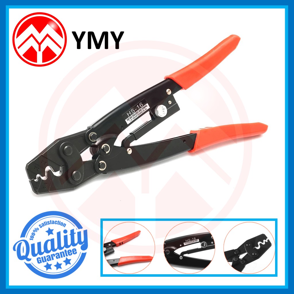 HS-16 1.25-16mm² Cable Lug Crimper Crimping Tool Bare Terminal Wire Plier 