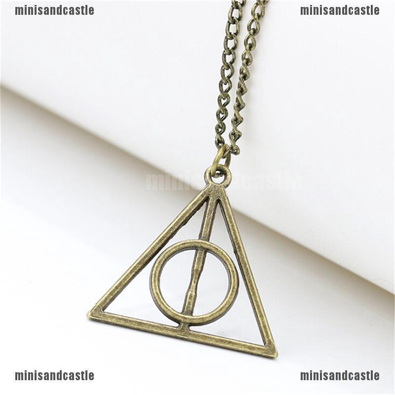 Fashion Hallows Pendant Necklace Retro Triangle Round Sweater Chain Action Toy