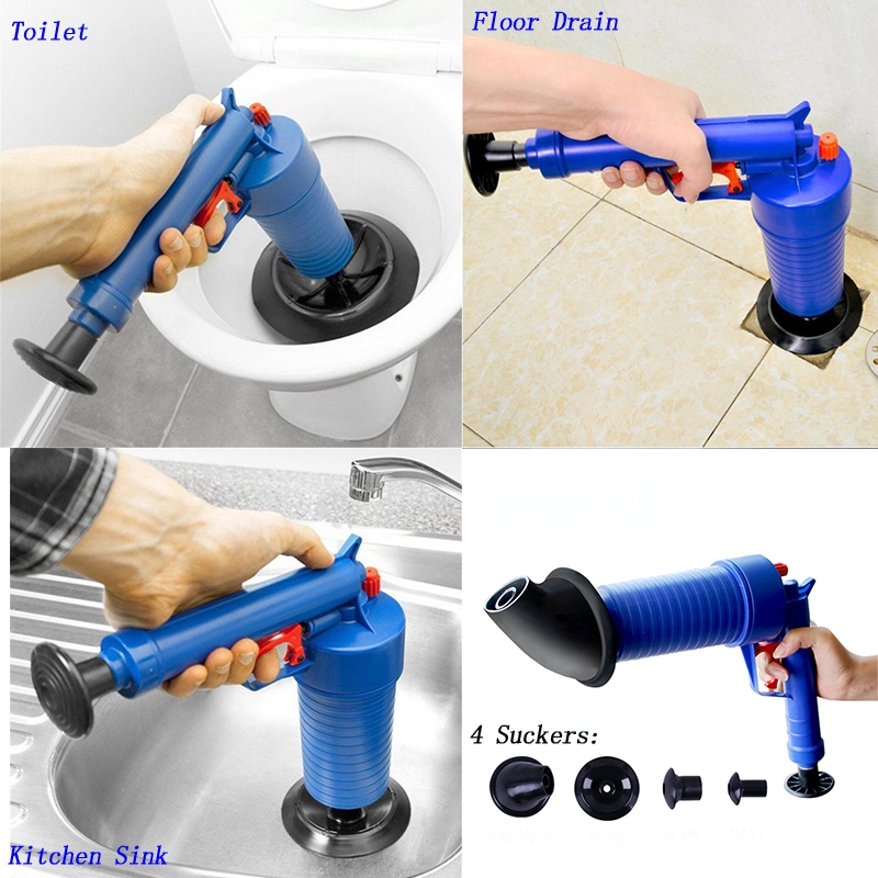 High Pressure Air Home Toilet Floor Drain Clog Plunger Blaster