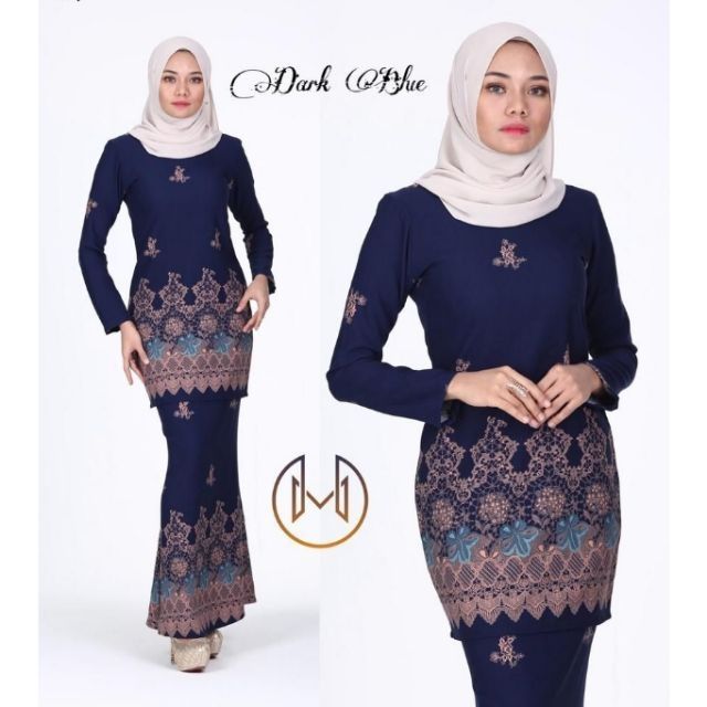 BAJU KURUNG RAYA 2020 CORAK SONGKET PRINTED COMO CREEPE ...