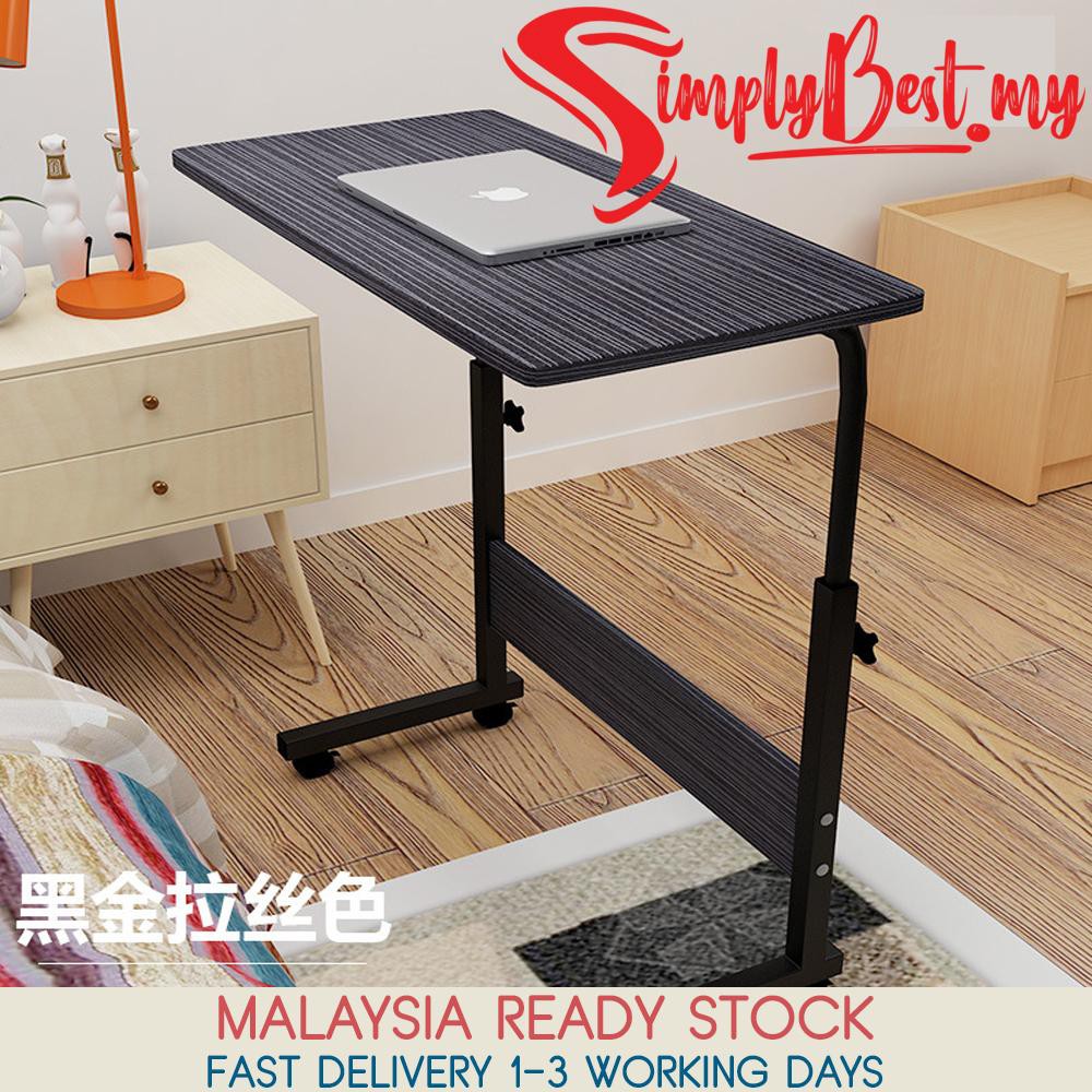 shopee: SIMPLYBEST Height Adjustable Mobile Rollable Laptop Table with Wheels Multipurpose Table (0:2:Colour:Black;:::)