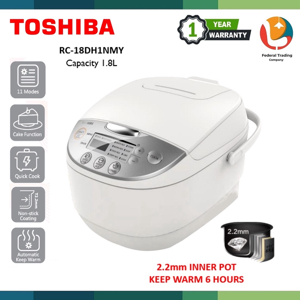 Toshiba Rice Cooker (1.8L) Honatsukama Non-Stick Pot Digital Rice ...