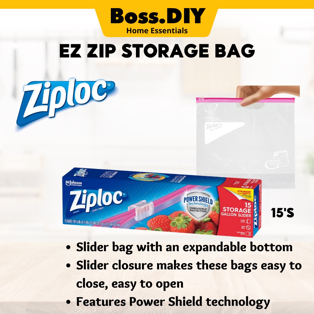 ZIPLOC Plastic Bag EZ Zip Storage Gallon 15s | Shopee Malaysia