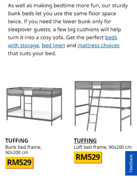 Ikea Tuffing Loft Bed Frame Used Shopee Malaysia