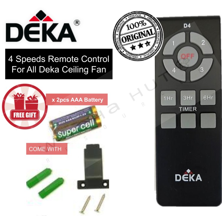 Deka D4 Original Radio Frequency R F Full Function Remote Control For All Model Ceiling Fan