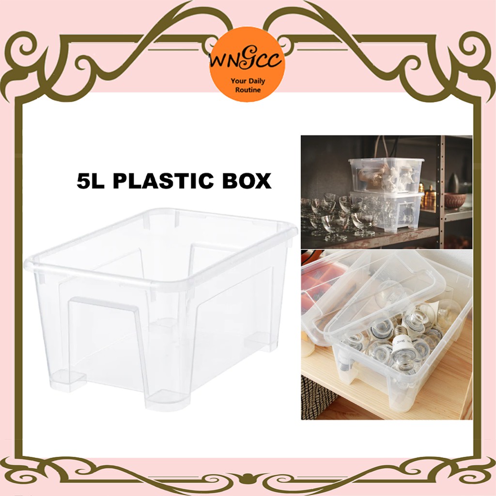 Ikea 5l Plastic Box Transparent Storage Box Home Storage Organization Bekas Plastik Samla Ready Stock Shopee Malaysia