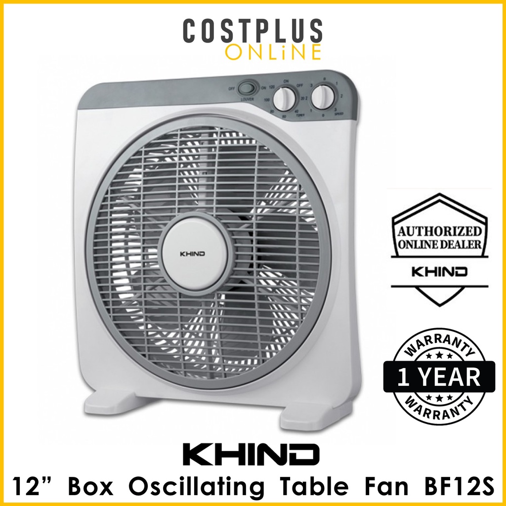 Khind Table Fan Slim Box Fan 12 With Oscillating Louvre Bf12s Shopee Malaysia