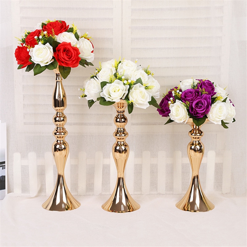 Gold Decorative Wedding Flower Decor Candle Holder Tall Vase