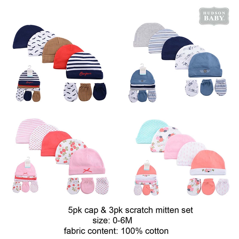 baby cap and mitten set