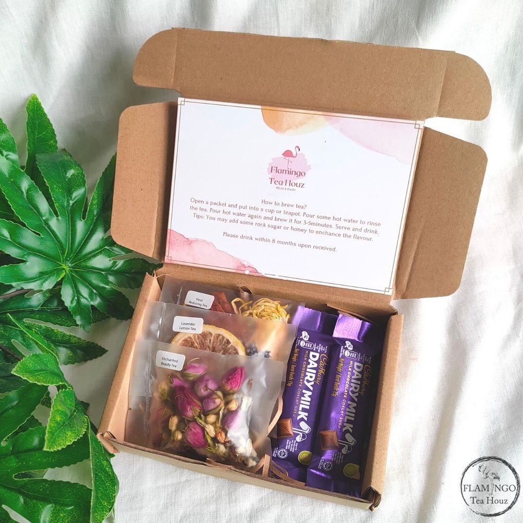 Flower Tea with Chocolate Or Cookies Or Candle Gift Box, Birthday Gift, Teacher's Day Gift, Thanksgiving Gift