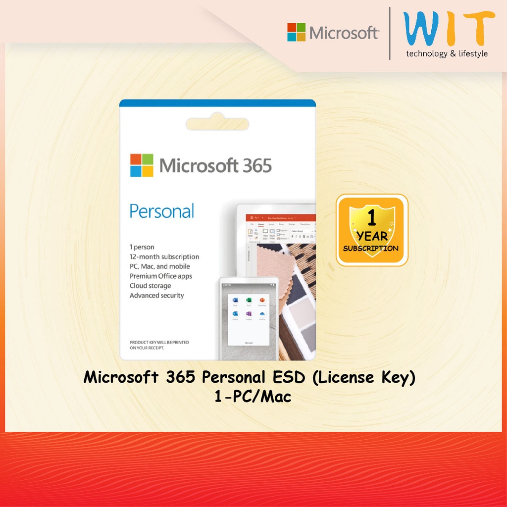 Microsoft Office 365 Personal - 1 Year 1 User