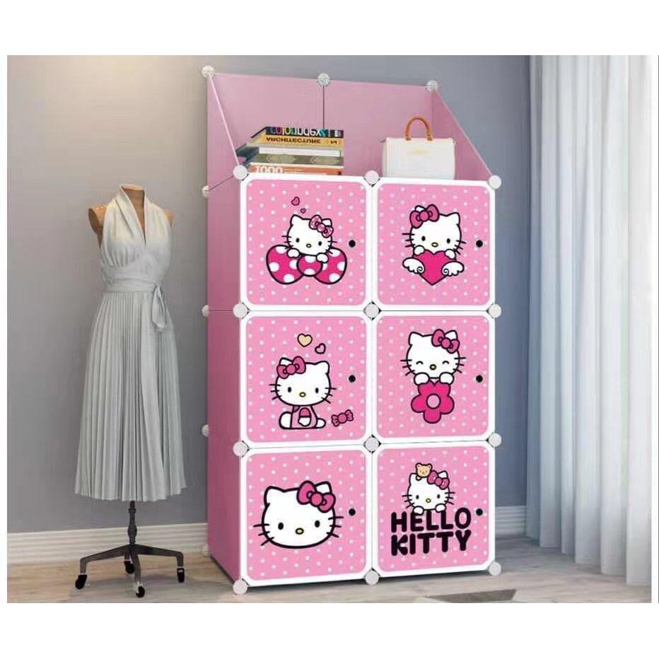  Ready Stock Hello  kitty  Tupper 6 cube DIY Multipurpose 