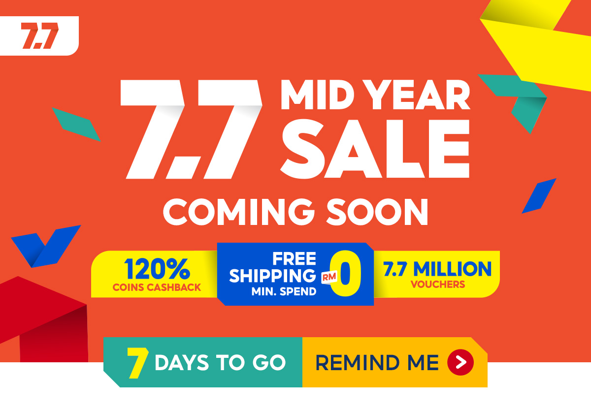 Join us this 7.7 Mid Year Sale for irresistible deals, discounts, and free shipping vouchers!