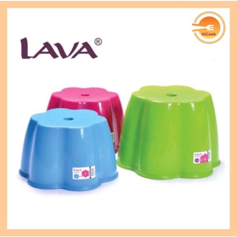 [Ready Stock] HICOOK LAVA Plastic Flower Stool Chair Sitting Standing Bathroom Living Room/Bangku Plastik Bilik Mandi