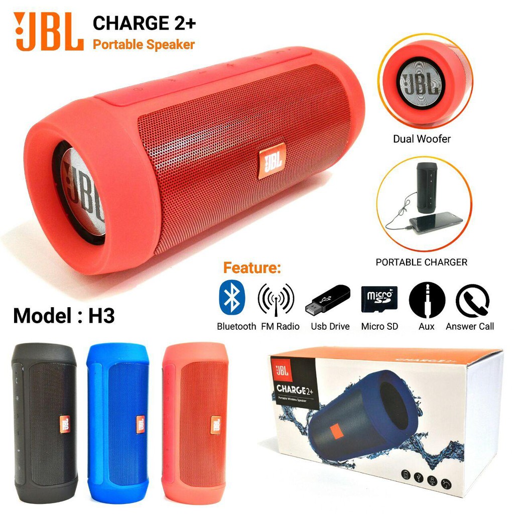 Jbl Charge2 Splash Proof Portable Bluetooth Speaker Shopee Malaysia