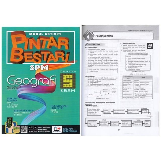 Sasbadi Modul Activiti Pintar Bestari Spm Geografi Tingkatan 4 5 Kssm Shopee Malaysia