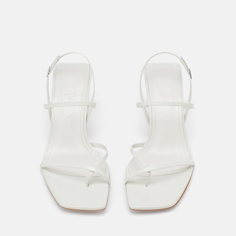 white heeled sandals zara