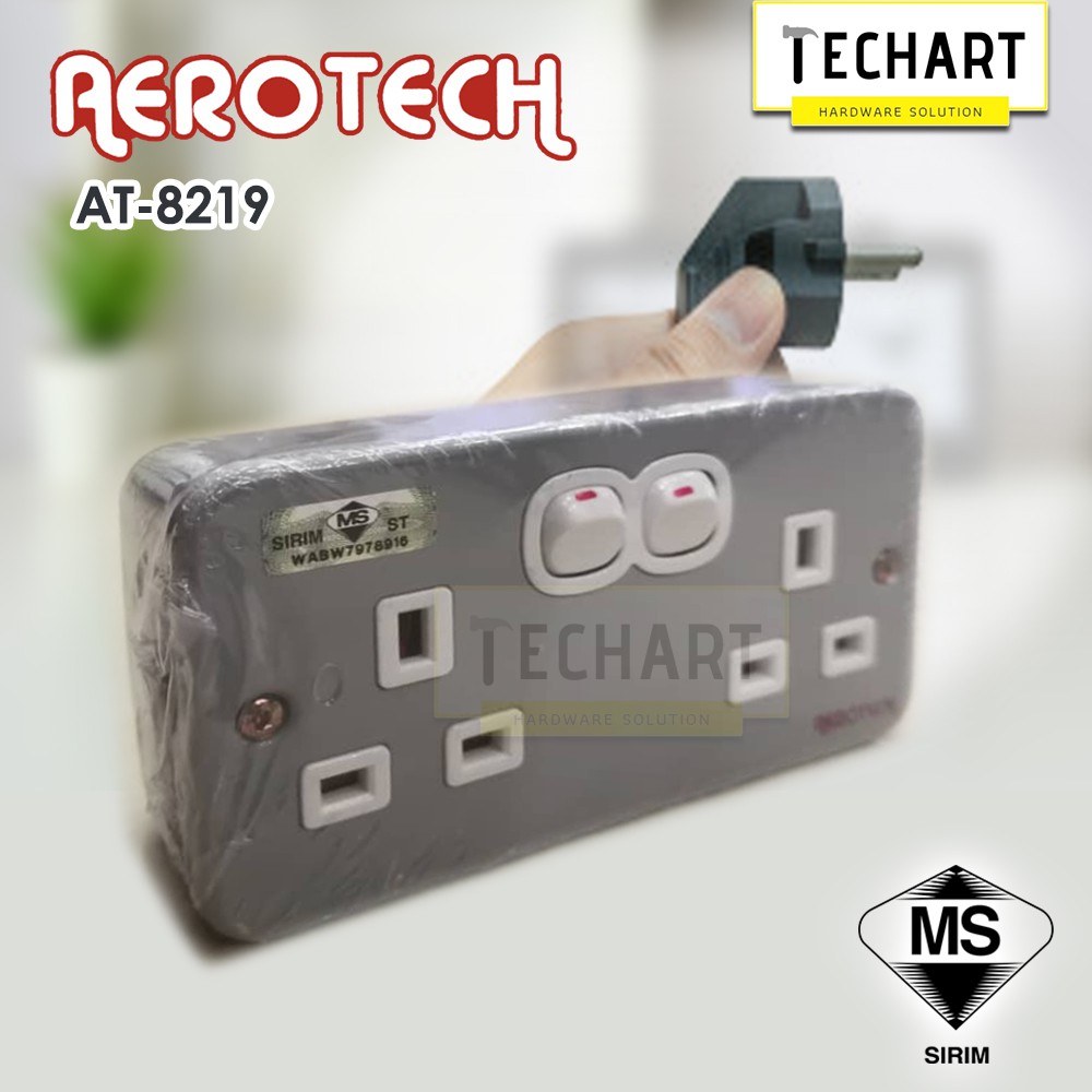 13A Double Metal Clad 3 pin switch socket outlet (Sirim Approved) Made