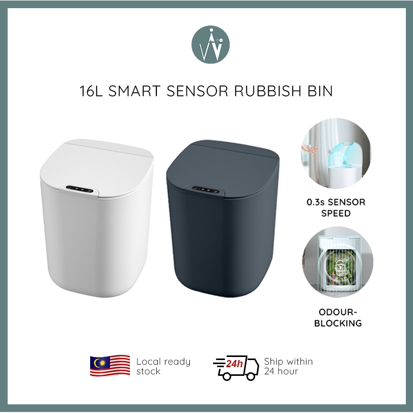 16L Dustbin Electronic Trash Can Smart Motion Sensor Garbage Bin